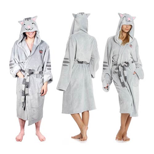 Big Bang Theory Soft Kitty Gray Hooded Adjustable Bath Robe